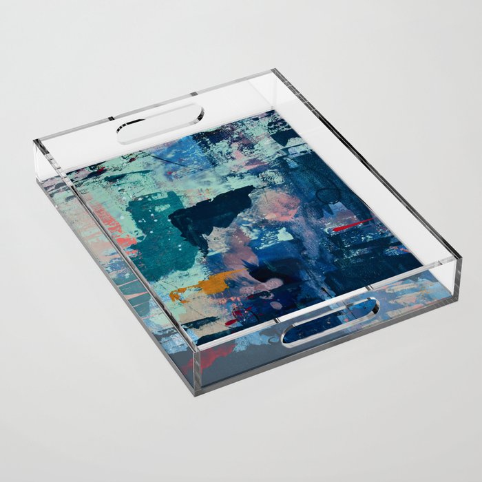 The Peace of Wild Things: a vibrant abstract piece in a variety of colors by Alyssa Hamilton Art Acrylic Tray Gallery Image 1