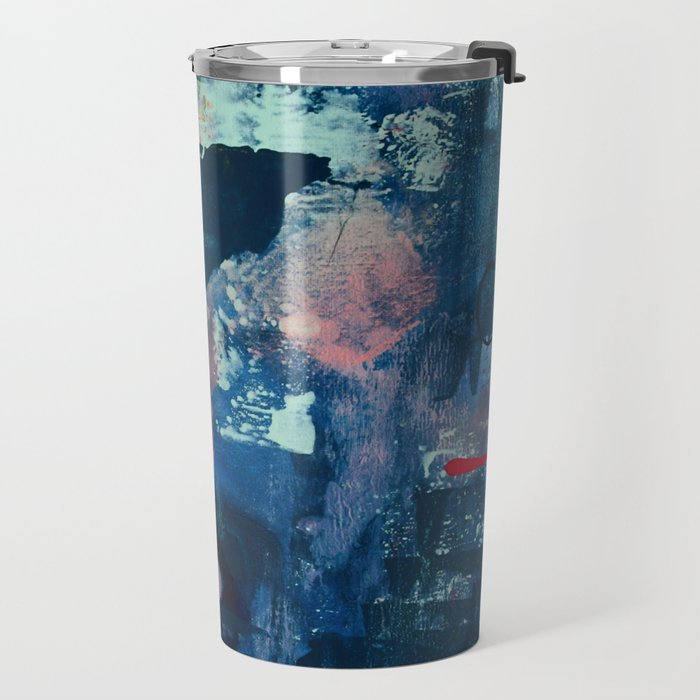 The Peace of Wild Things: a vibrant abstract piece in a variety of colors by Alyssa Hamilton Art Travel Mug Gallery Image 2