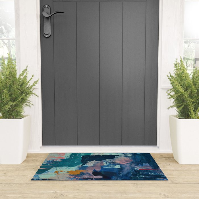 The Peace of Wild Things: a vibrant abstract piece in a variety of colors by Alyssa Hamilton Art Welcome Mat Gallery Image 3
