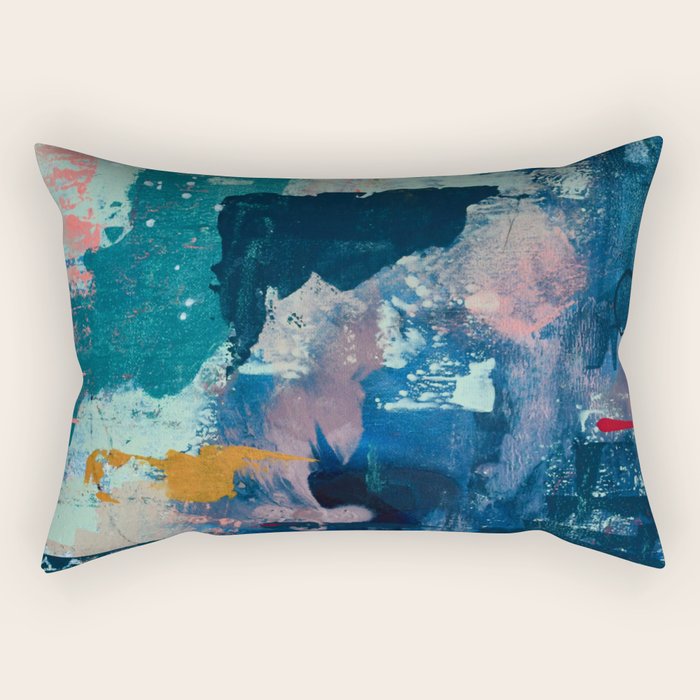 The Peace of Wild Things: a vibrant abstract piece in a variety of colors by Alyssa Hamilton Art Rectangular Pillow Gallery Image 1
