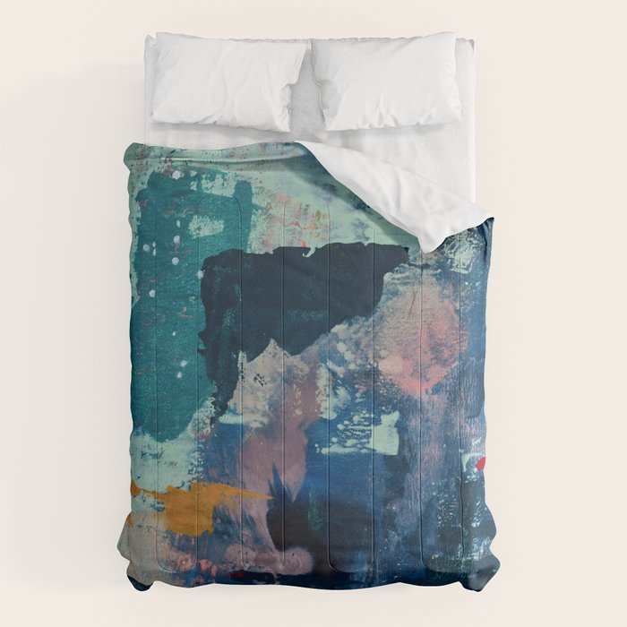 The Peace of Wild Things: a vibrant abstract piece in a variety of colors by Alyssa Hamilton Art Comforter Gallery Image 1