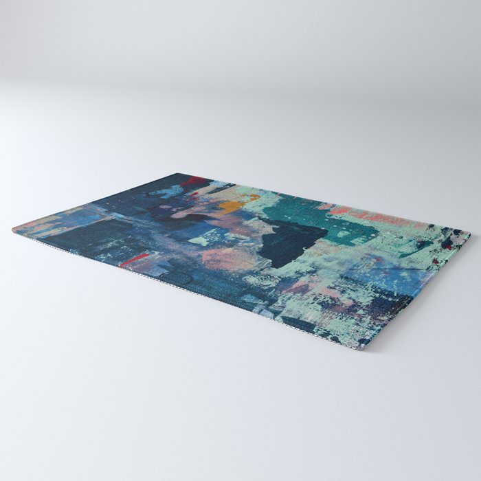 The Peace of Wild Things: a vibrant abstract piece in a variety of colors by Alyssa Hamilton Art Rug Gallery Image 3