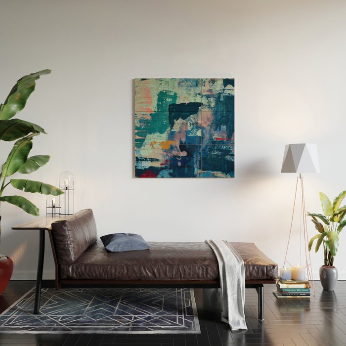 The Peace of Wild Things: a vibrant abstract piece in a variety of colors by Alyssa Hamilton Art Wood Wall Art Gallery Image 2