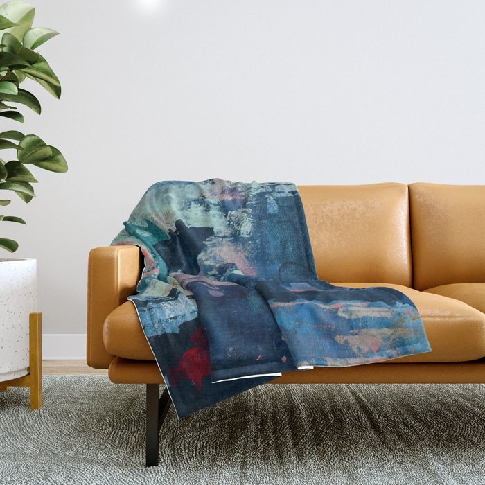 The Peace of Wild Things: a vibrant abstract piece in a variety of colors by Alyssa Hamilton Art Throw Blanket Gallery Image 1