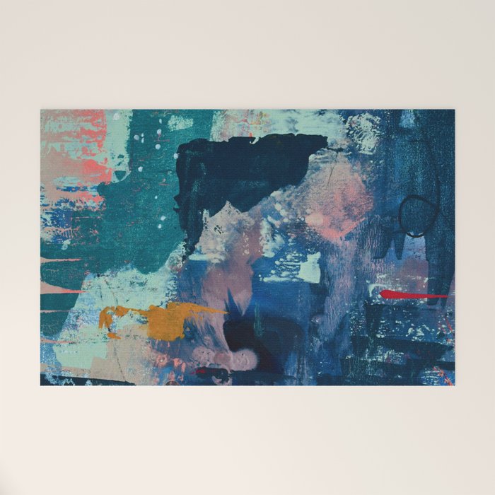 The Peace of Wild Things: a vibrant abstract piece in a variety of colors by Alyssa Hamilton Art Welcome Mat Gallery Image 1