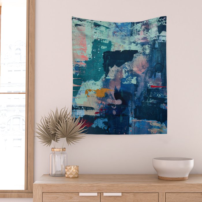 The Peace of Wild Things: a vibrant abstract piece in a variety of colors by Alyssa Hamilton Art Wall Tapestry Gallery Image 2