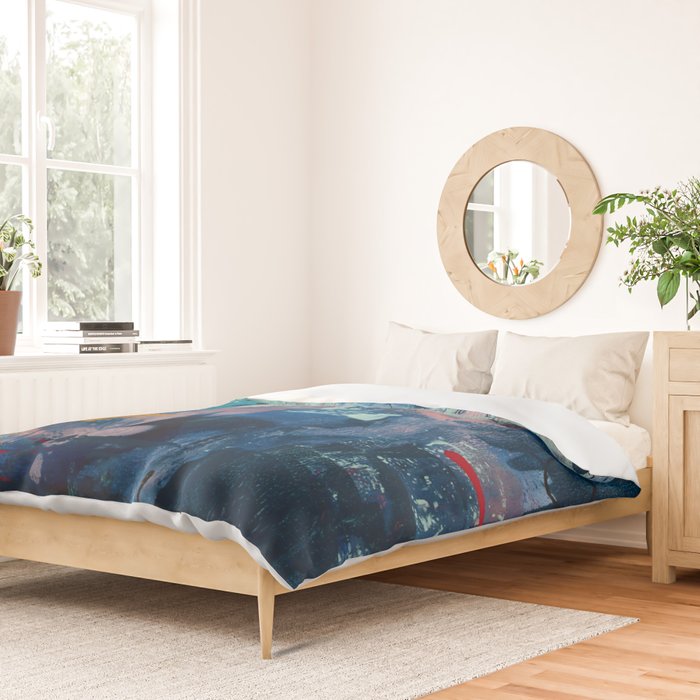 The Peace of Wild Things: a vibrant abstract piece in a variety of colors by Alyssa Hamilton Art Duvet Cover Gallery Image 2