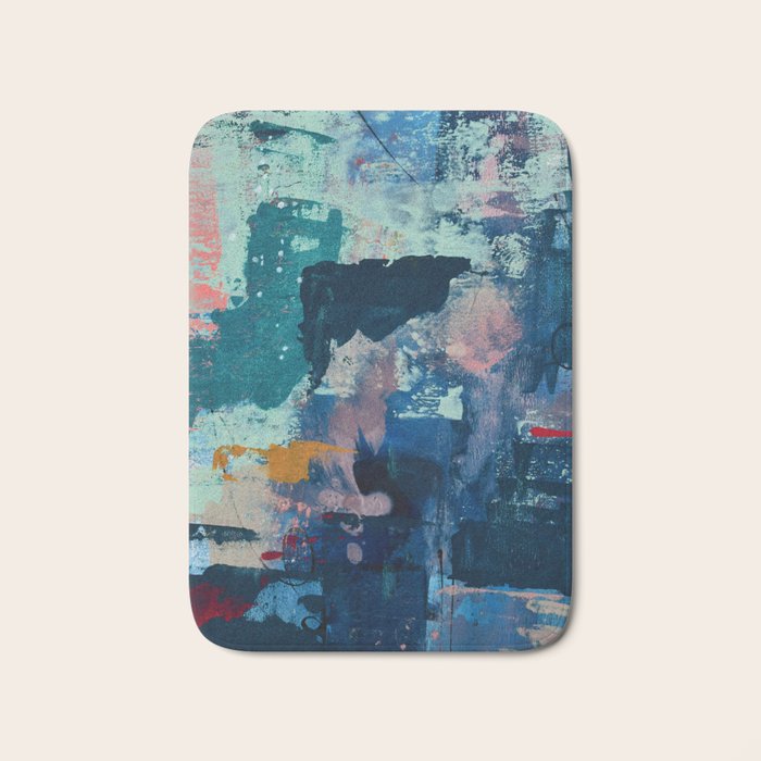The Peace of Wild Things: a vibrant abstract piece in a variety of colors by Alyssa Hamilton Art Bath Mat Gallery Image 1