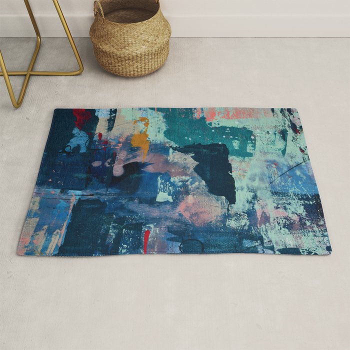 The Peace of Wild Things: a vibrant abstract piece in a variety of colors by Alyssa Hamilton Art Rug Gallery Image 1