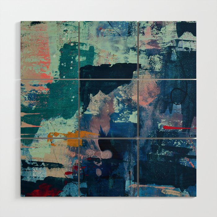 The Peace of Wild Things: a vibrant abstract piece in a variety of colors by Alyssa Hamilton Art Wood Wall Art Gallery Image 1