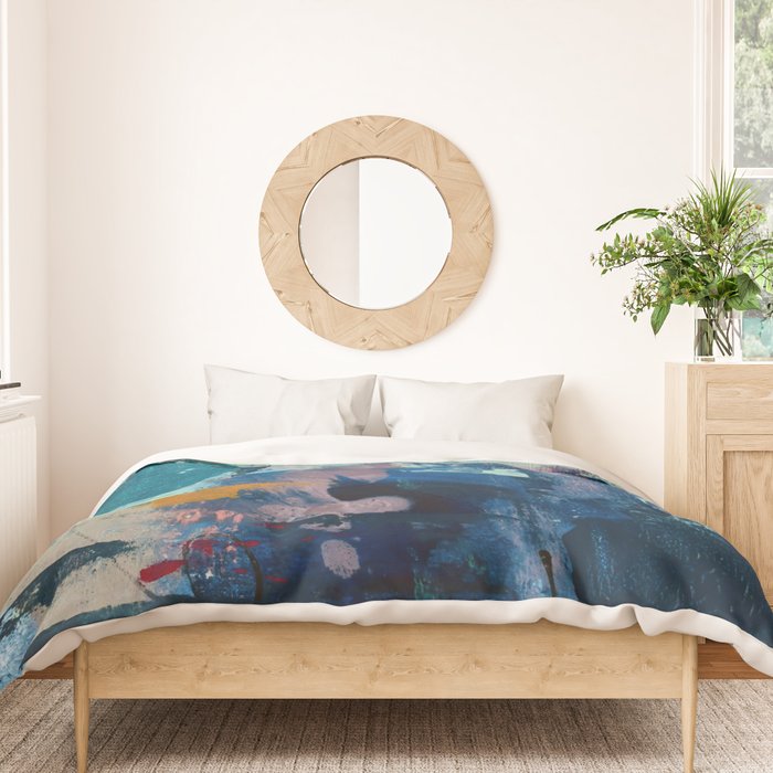 The Peace of Wild Things: a vibrant abstract piece in a variety of colors by Alyssa Hamilton Art Duvet Cover Gallery Image 3
