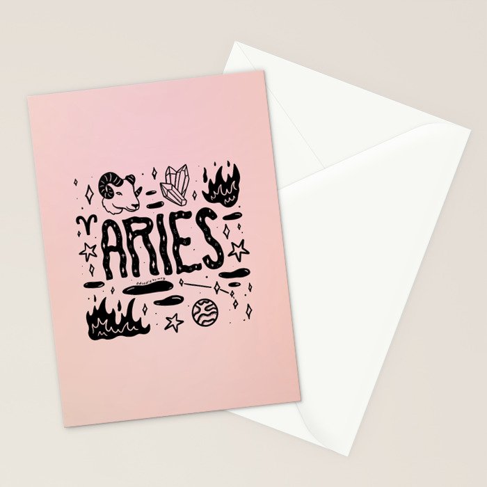 Celestial Aries Stationery Card Gallery Image 2