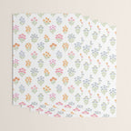 Delicate Hand-Drawn Pastel Floral Meadow Wildflowers  Wrapping Paper Gallery Image 3