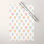 Delicate Hand-Drawn Pastel Floral Meadow Wildflowers  Wrapping Paper Gallery Image 1