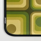 Retro 1970s Style Geometric Pattern in Gold Yellow and Avocado Green. Laptop Sleeve Gallery Image 3