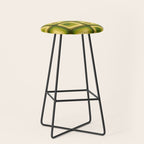 Retro 1970s Style Geometric Pattern in Gold Yellow and Avocado Green. Stool Gallery Image 1