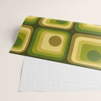 Retro 1970s Style Geometric Pattern in Gold Yellow and Avocado Green. Wrapping Paper Gallery Image 2