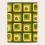 Retro 1970s Style Geometric Pattern in Gold Yellow and Avocado Green. Poster Gallery Image 4