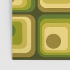 Retro 1970s Style Geometric Pattern in Gold Yellow and Avocado Green. Poster Gallery Image 3