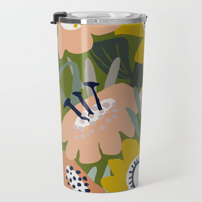Cozy collection: mix and match happy florals Green love Travel Mug Gallery Image 3