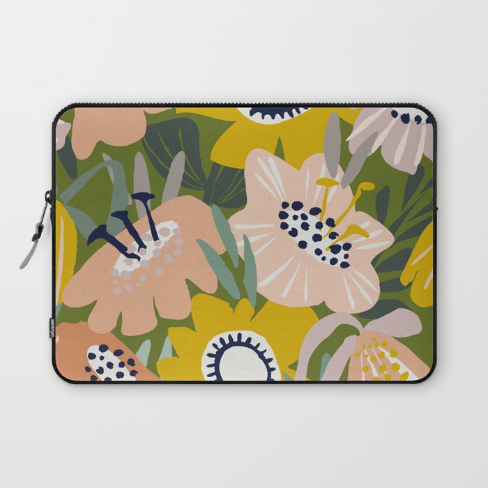 Cozy collection: mix and match happy florals Green love Laptop Sleeve Gallery Image 1