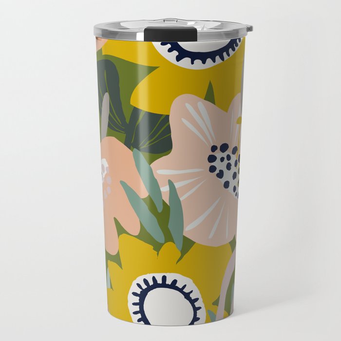 Cozy collection: mix and match happy florals Green love Travel Mug Gallery Image 1