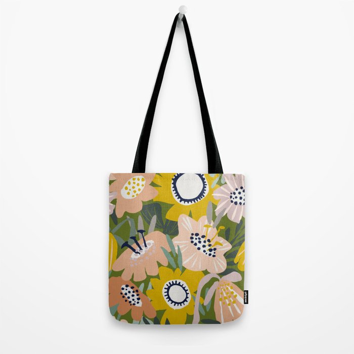 Cozy collection: mix and match happy florals Green love Tote Bag Gallery Image 2