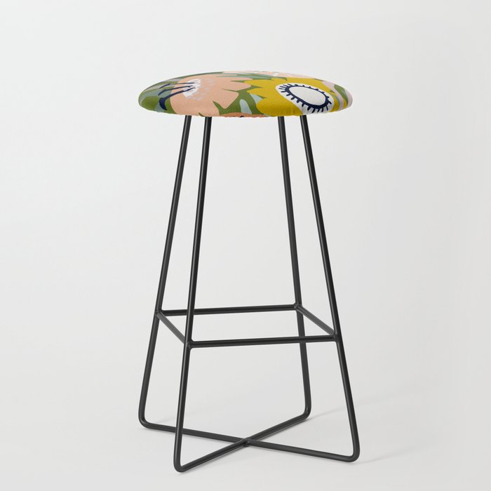 Cozy collection: mix and match happy florals Green love Stool Gallery Image 1