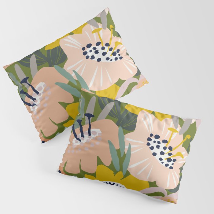 Cozy collection: mix and match happy florals Green love Pillow Sham Gallery Image 3