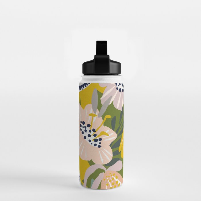 Cozy collection: mix and match happy florals Green love Water Bottle Gallery Image 2