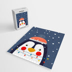 Christmas Penguin with fairy lights no2 Jigsaw Puzzle Gallery Image 2