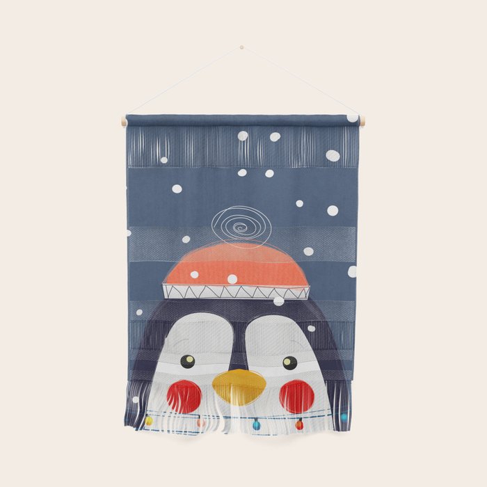 Christmas Penguin with fairy lights no2 Wall Hanging Gallery Image 1