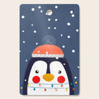 Christmas Penguin with fairy lights no2 Cutting Board Gallery Image 1