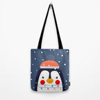 Christmas Penguin with fairy lights no2 Tote Bag Gallery Image 2