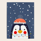 Christmas Penguin with fairy lights no2 Poster Gallery Image 4