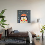 Christmas Penguin with fairy lights no2 Wood Wall Art Gallery Image 2