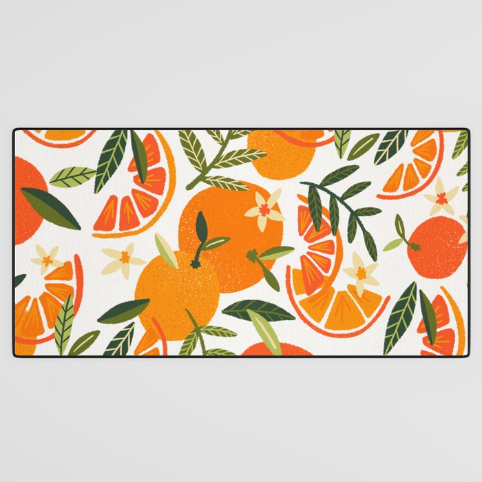 Orange Blooms - White Palette Desk Mat Gallery Image 3