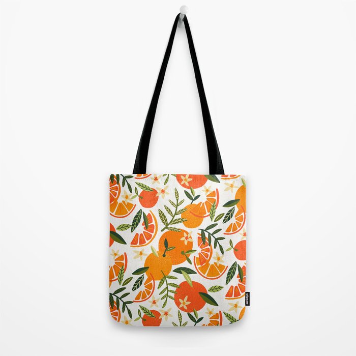 Orange Blooms - White Palette Tote Bag Gallery Image 2