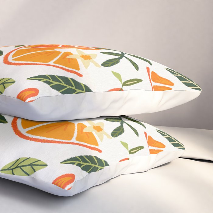 Orange Blooms - White Palette Pillow Sham Gallery Image 3