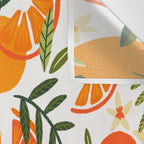 Orange Blooms - White Palette Wall Tapestry Gallery Image 3
