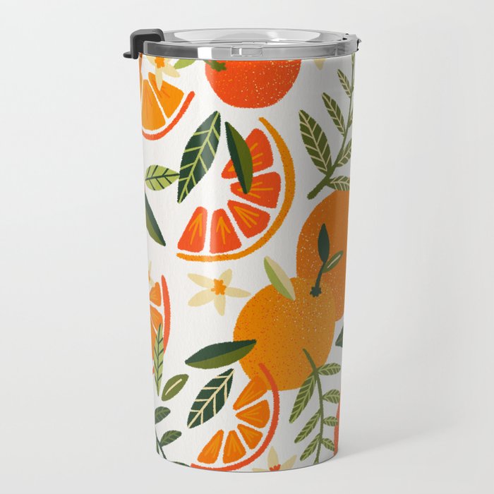 Orange Blooms - White Palette Travel Mug Gallery Image 3