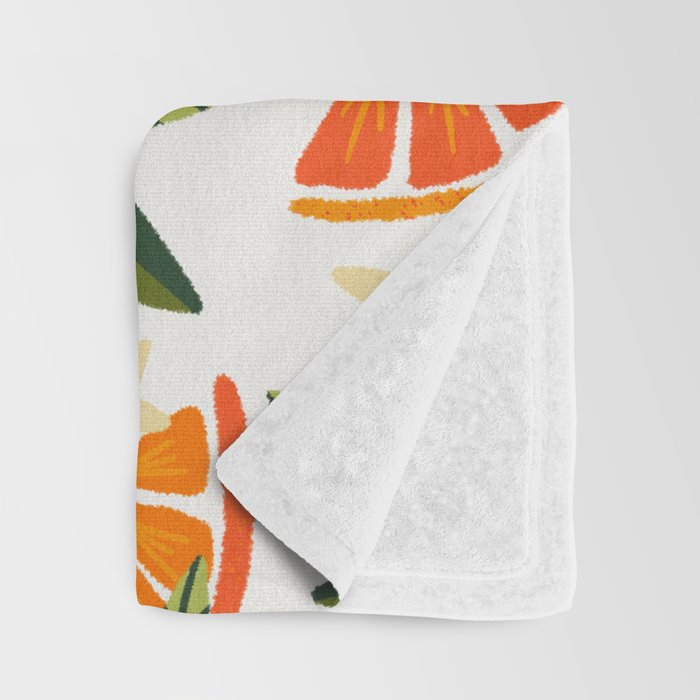 Orange Blooms - White Palette Throw Blanket Gallery Image 3