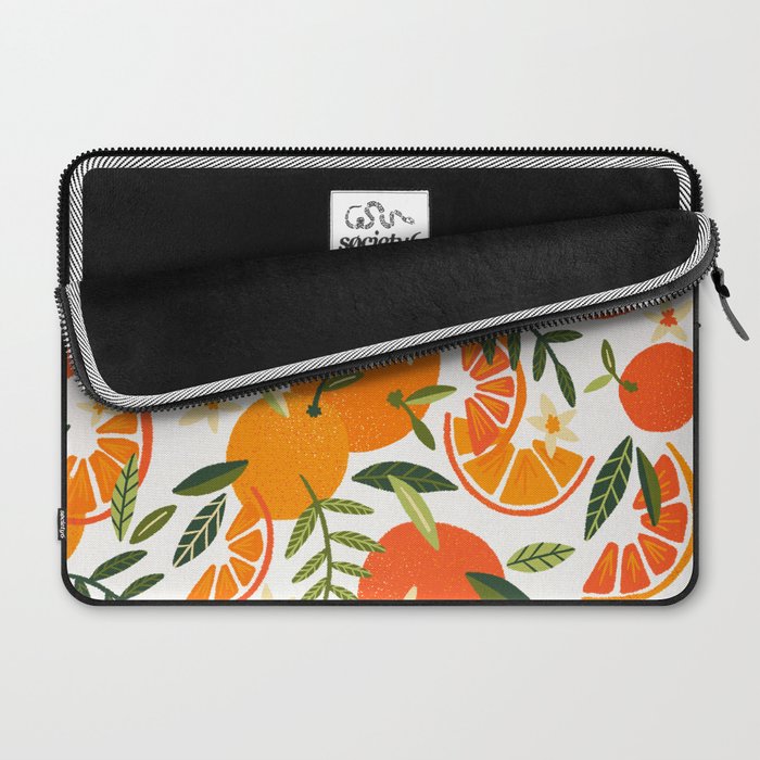 Orange Blooms - White Palette Laptop Sleeve Gallery Image 2