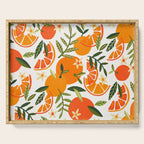 Orange Blooms - White Palette Serving Tray Gallery Image 1