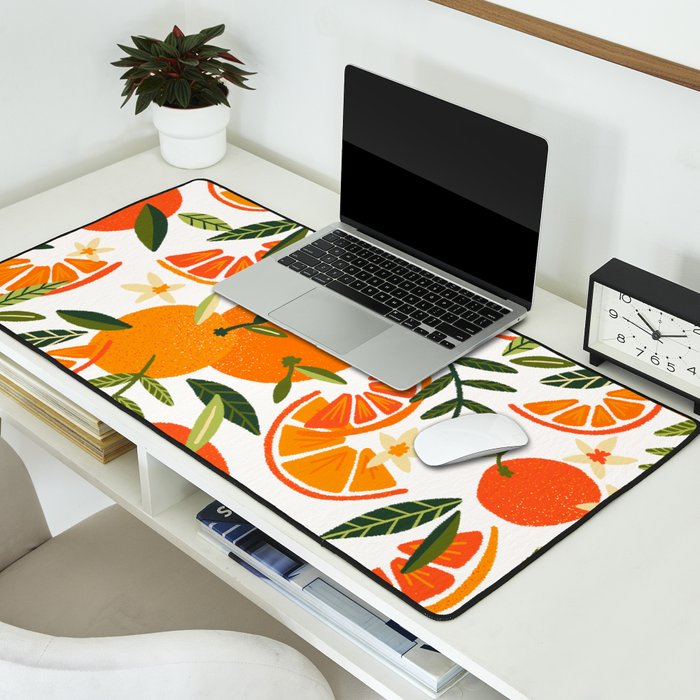 Orange Blooms - White Palette Desk Mat Gallery Image 2