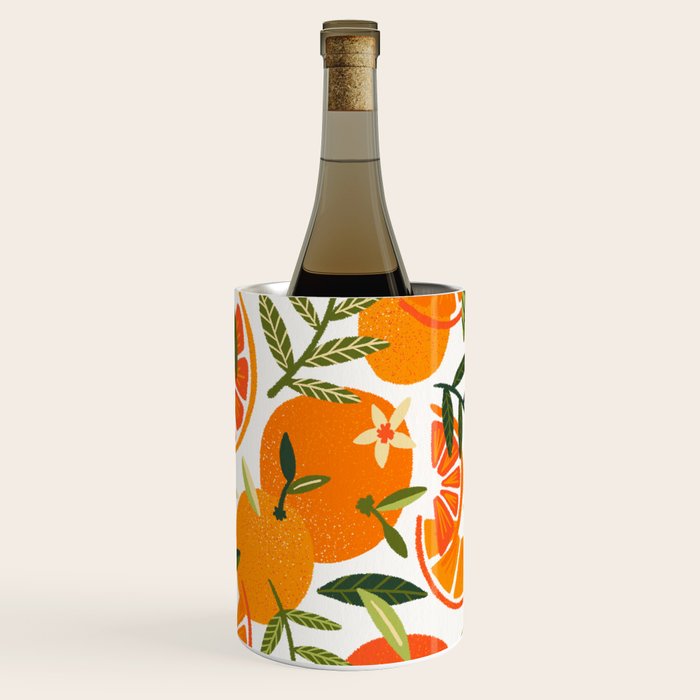 Orange Blooms - White Palette Wine Chiller Gallery Image 1