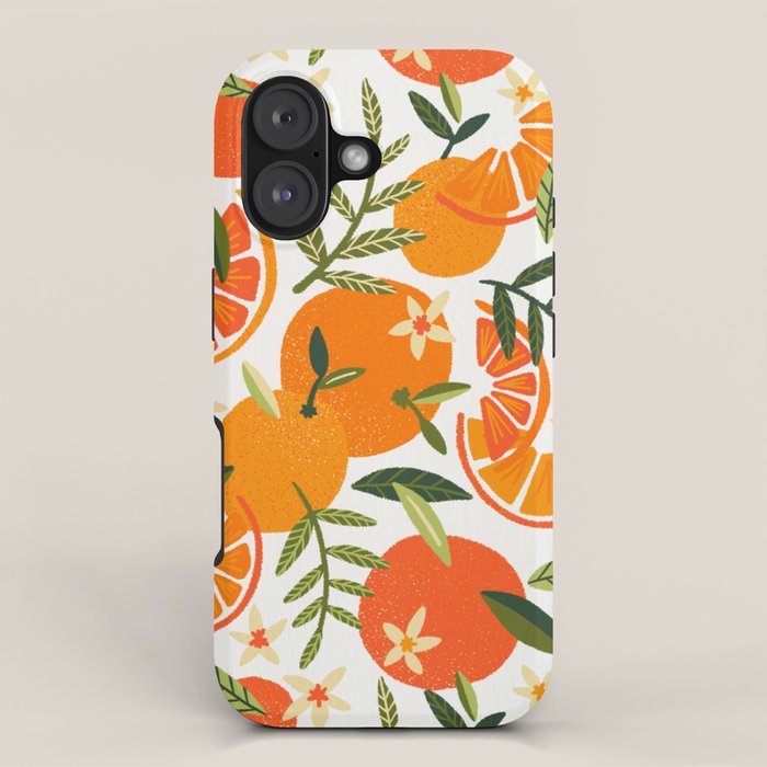 Orange Blooms - White Palette Iphone Case
