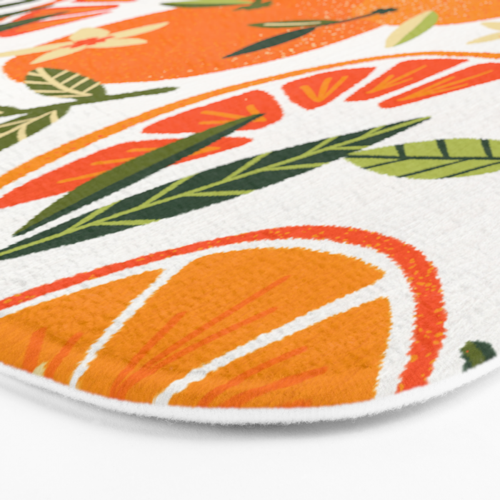 Orange Blooms - White Palette Bath Mat Gallery Image 3