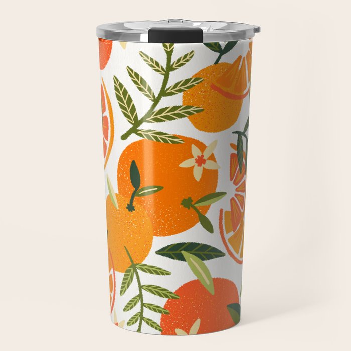 Orange Blooms - White Palette Travel Mug Gallery Image 1