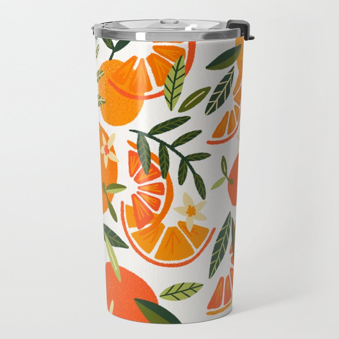 Orange Blooms - White Palette Travel Mug Gallery Image 2